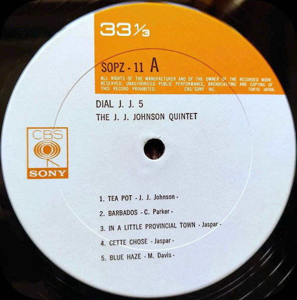 The J.J. Johnson Quintet - Dial J.J. 5 (Vinyl, LP, Album, Limited E...