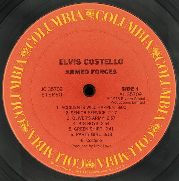 Elvis Costello & The Attractions - Armed Forces (Vinyl, LP, Album, Stereo) Good Plus (G+) / Very Good (VG)