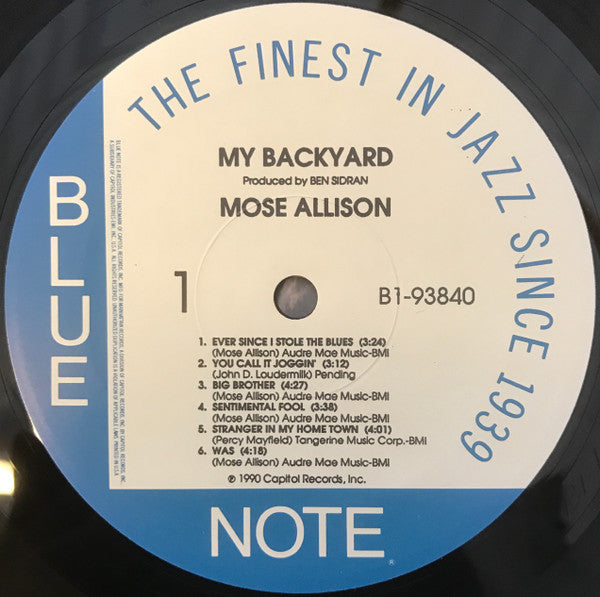 Mose Allison - My Backyard (Vinyl, LP, Album, Stereo) Very Good Plus (VG+) / Very Good (VG)