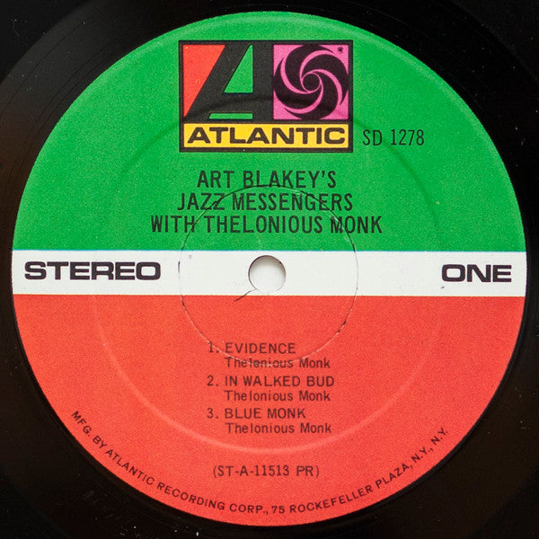 Art Blakey & The Jazz Messengers - Art Blakey's Jazz Messengers With Thelonious Monk (Vinyl, LP, Album, Reissue, Stereo, Mono) Very Good Plus (VG+) / Good Plus (G+)