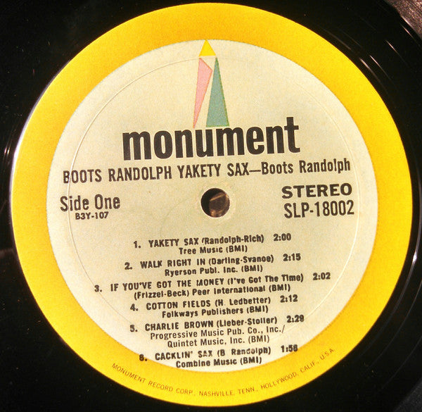 Boots Randolph - Boots Randolph's Yakety Sax! (Vinyl, LP, Album, Repress, Stereo) Very Good Plus (VG+) / Good Plus (G+)