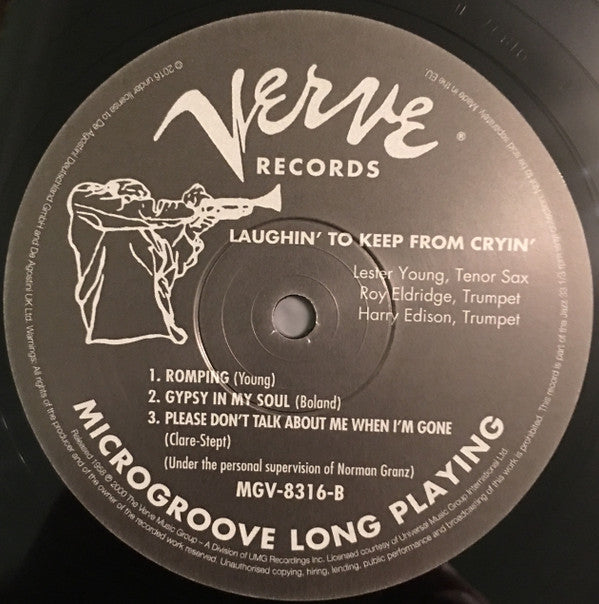 Lester Young - Laughin' To Keep From Cryin' (Vinyl, LP, Album, Reissue) Very Good (VG) / Very Good Plus (VG+)
