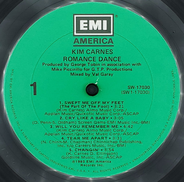 Kim Carnes - Romance Dance (Vinyl, LP, Album) Very Good (VG) / Good Plus (G+)
