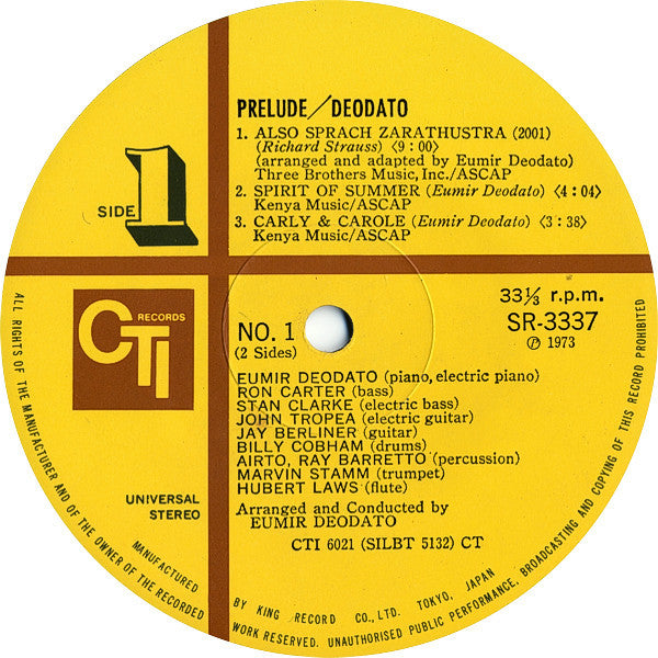 Eumir Deodato - Prelude (Vinyl, LP, Album, Stereo)