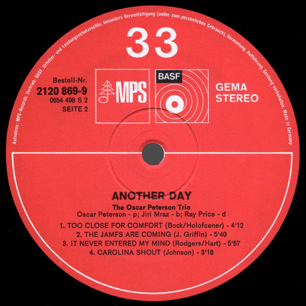The Oscar Peterson Trio - Another Day (Vinyl, LP, Album, Stereo) Very Good Plus (VG+) / Very Good Plus (VG+)