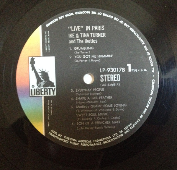 Ike & Tina Turner - Live In Paris (2xVinyl, LP, Album) Good Plus (G+) / Good Plus (G+)