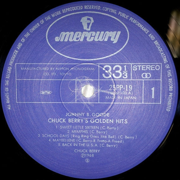Chuck Berry - Johnny B Goode (Vinyl, LP, Album, Reissue) Very Good Plus (VG+) / Very Good (VG)