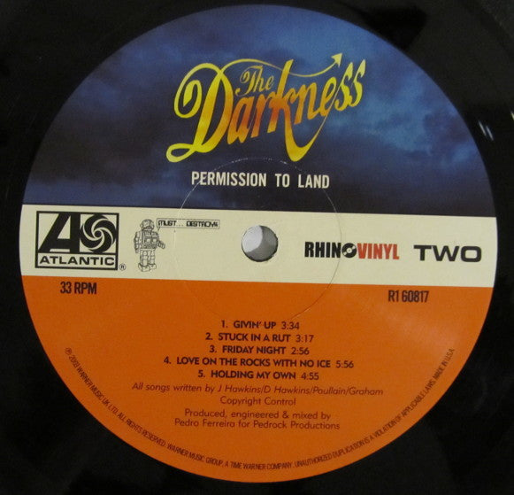 The Darkness - Permission To Land (Vinyl, LP, Album) Very Good (VG) / Very Good Plus (VG+)