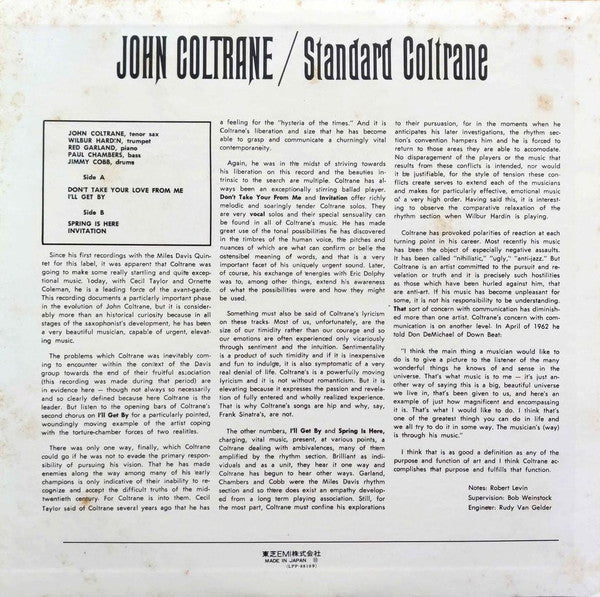 John Coltrane - Standard Coltrane (Vinyl, LP, Album, Reissue, Stereo) Very Good Plus (VG+) / Very Good (VG)