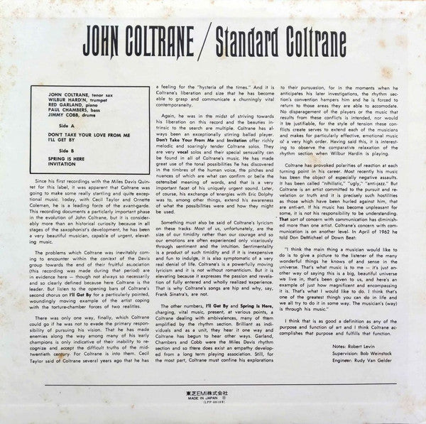 John Coltrane - Standard Coltrane (Vinyl, LP, Album, Reissue, Stereo) Very Good Plus (VG+) / Very Good Plus (VG+)