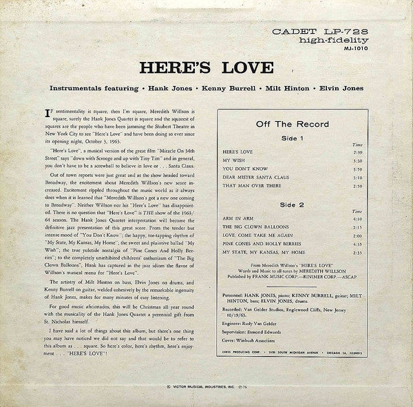 Hank Jones - Here's Love (Vinyl, LP, Album, Reissue, Stereo)