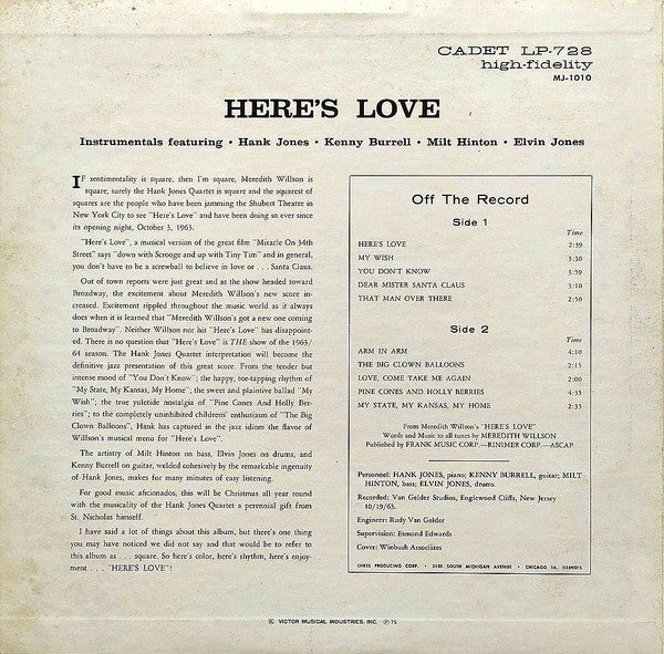 Hank Jones - Here's Love (Vinyl, LP, Album, Reissue, Stereo)
