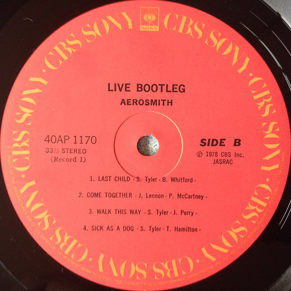 Aerosmith - Live! Bootleg = ライヴ・ブートレッグ (Vinyl, LP, Album, Stereo)