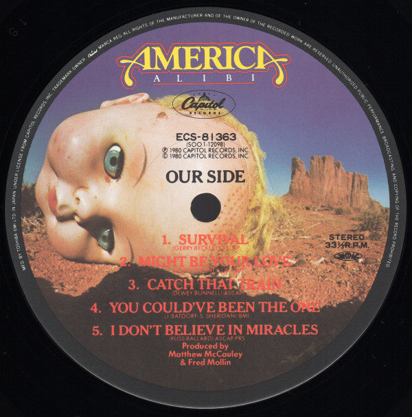 America (2) - Alibi (Vinyl, LP, Album) Very Good Plus (VG+) / Very Good Plus (VG+)