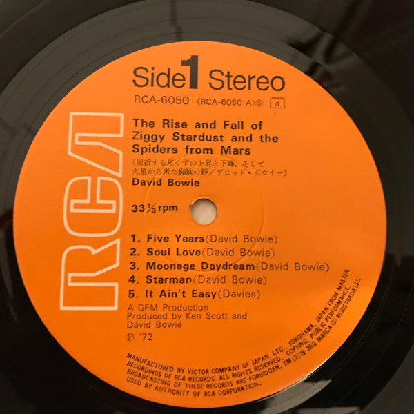 David Bowie - The Rise and Fall of Ziggy Stardust and the Spiders from Mars (Vinyl, LP, Album, Stereo) Very Good Plus (VG+) / Very Good (VG)