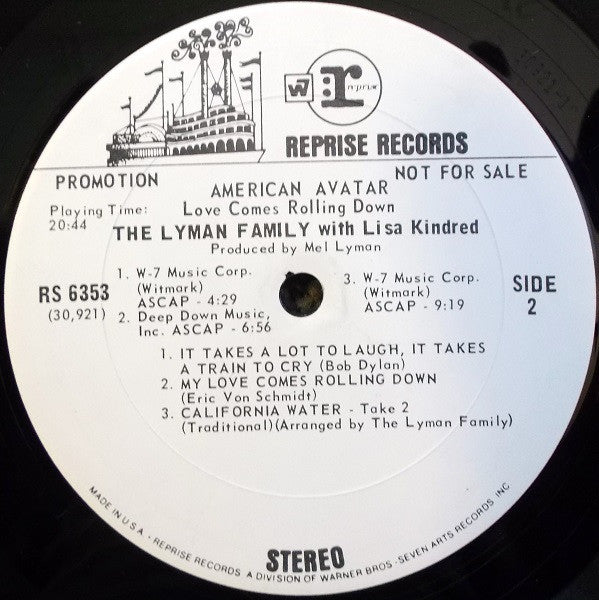 The Lyman Family - American Avatar (Vinyl, LP, Album, Promo) Very Good Plus (VG+) / Good (G)