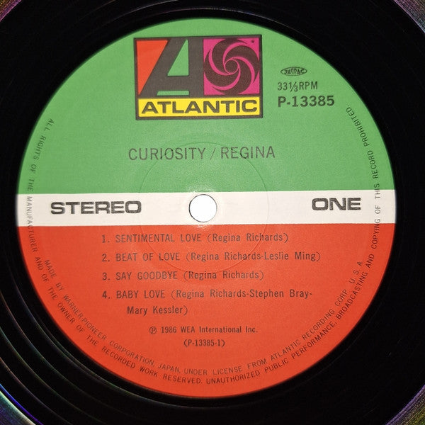 Regina (2) - Curiosity (Vinyl, LP, Album) Near Mint (NM or M-) / Very Good Plus (VG+)