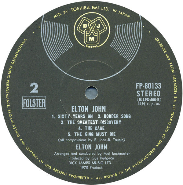 Elton John - Elton John (Vinyl, LP, Album, Repress)