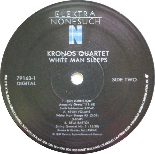Kronos Quartet - White Man Sleeps (Vinyl, LP, Album) Near Mint (NM or M-) / Very Good Plus (VG+)