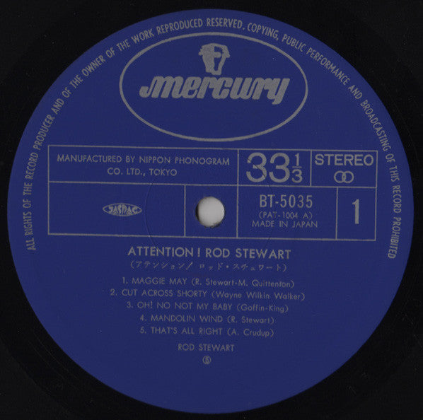 Rod Stewart - Attention! Rod Stewart (Vinyl, Compilation, Stereo, LP) Very Good Plus (VG+) / Very Good Plus (VG+)