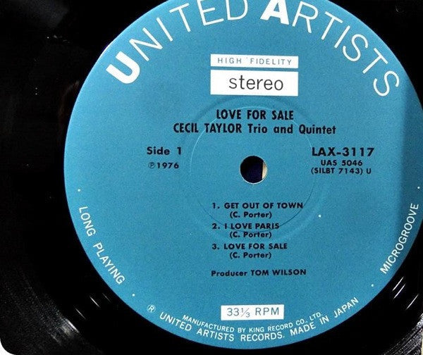 Cecil Taylor Trio - Love For Sale (Vinyl, LP, Album, Limited Editio...