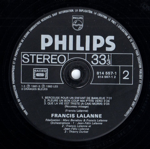 Francis Lalanne - Lalanne (Vinyl, LP, Album, Reissue) Good Plus (G+) / Very Good (VG)