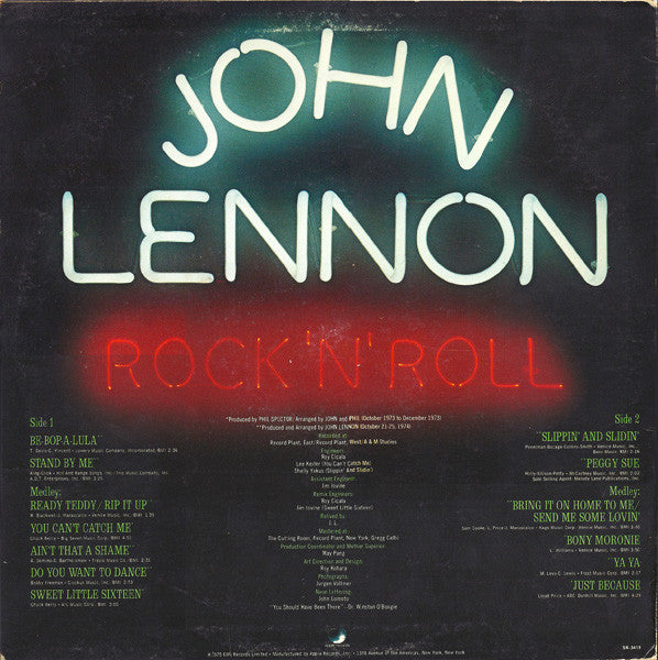 John Lennon - Rock 'N' Roll (Vinyl, LP, Album) Good Plus (G+) / Very Good (VG)