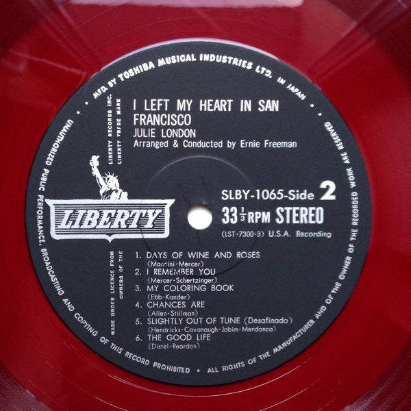 Julie London - I Left My Heart In San Francisco (Vinyl, LP, Album, Stereo) Good Plus (G+) / Very Good (VG)