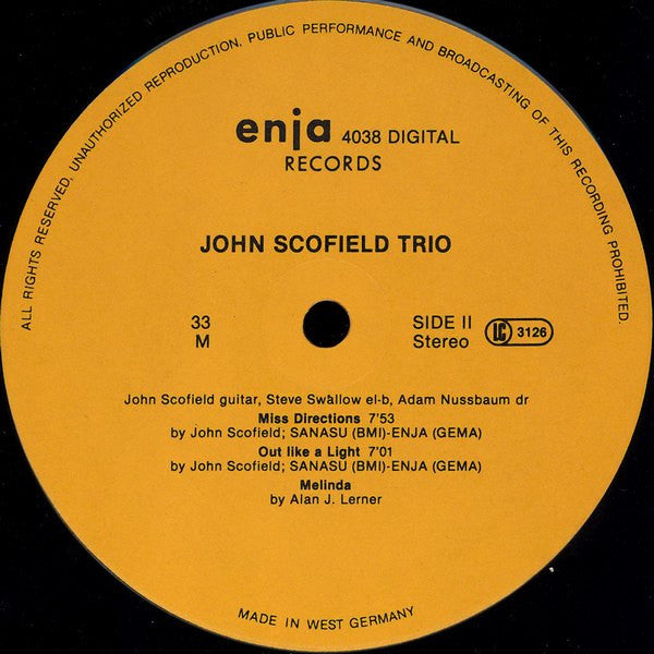 John Scofield Trio - Out Like A Light (Vinyl, LP, Album)
