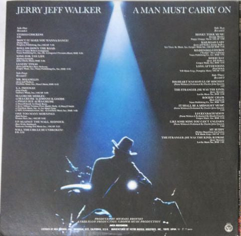 Jerry Jeff Walker - A Man Must Carry On (2xVinyl, LP, Album, Promo) Very Good Plus (VG+) / Very Good (VG)