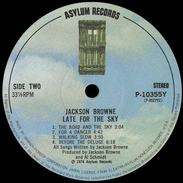 Jackson Browne - Late For The Sky (Vinyl, LP, Album, Reissue)