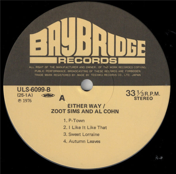Zoot Sims - Either Way (Vinyl, LP, Album, Reissue) Very Good Plus (VG+) / Very Good Plus (VG+)