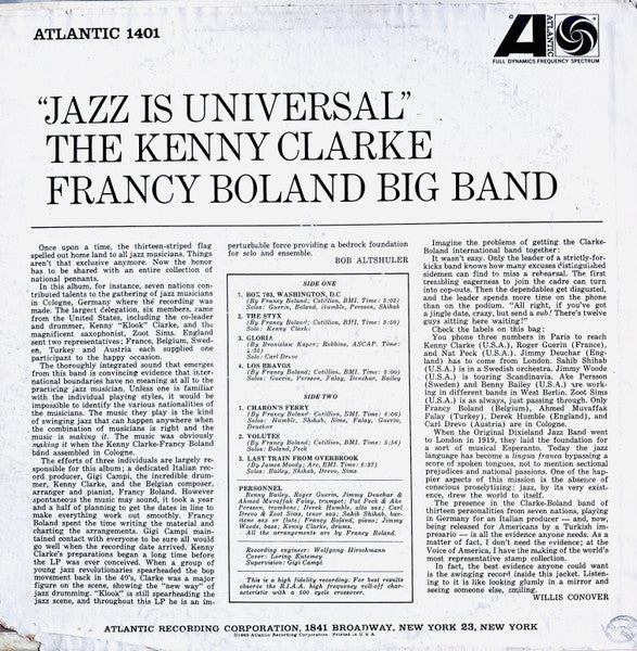 Clarke-Boland Big Band - Jazz Is Universal (Vinyl, LP, Album, Mono) Very Good Plus (VG+) / Good Plus (G+)