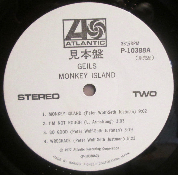 The J. Geils Band - Monkey Island (Vinyl, LP, Promo) Very Good Plus (VG+) / Good (G)