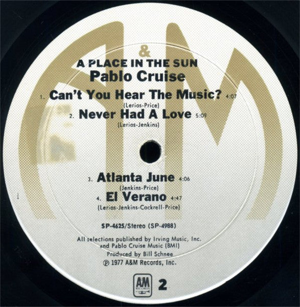 Pablo Cruise - A Place In The Sun (Vinyl, LP, Album, Stereo) Very Good (VG) / Good Plus (G+)