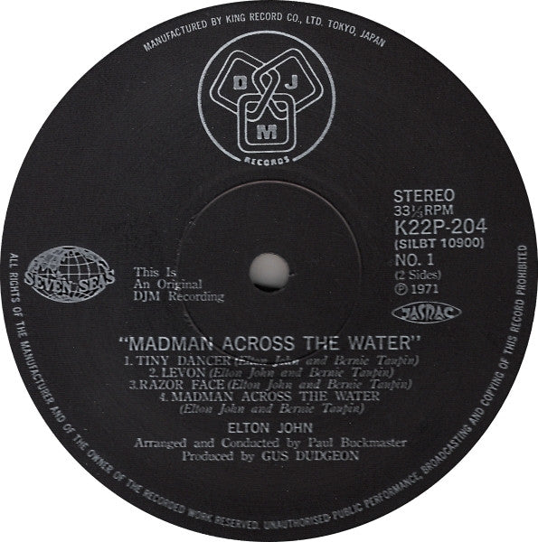 Elton John - Madman Across The Water (Vinyl, LP, Album, Reissue) Very Good (VG) / Very Good Plus (VG+)