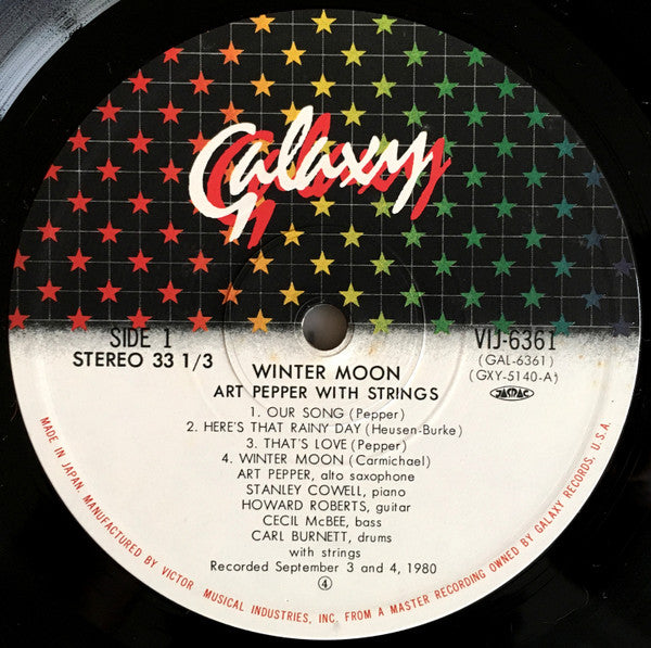 Art Pepper - Winter Moon (Vinyl, LP, Album, Stereo)