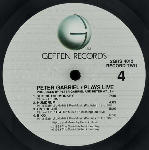 Peter Gabriel - Plays Live (Vinyl, LP, Album)