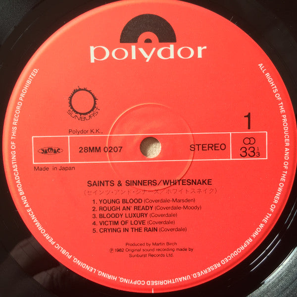 Whitesnake - Saints & Sinners (Vinyl, LP, Album)