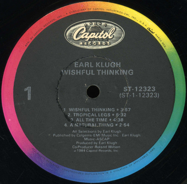 Earl Klugh - Wishful Thinking (Vinyl, LP, Album) Very Good (VG) / Very Good (VG)
