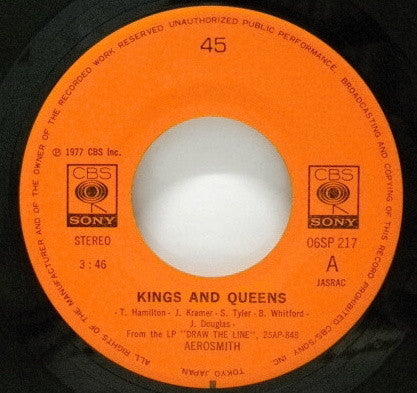 Aerosmith - Kings And Queens (Vinyl, 7", 45 RPM, Single, Stereo)