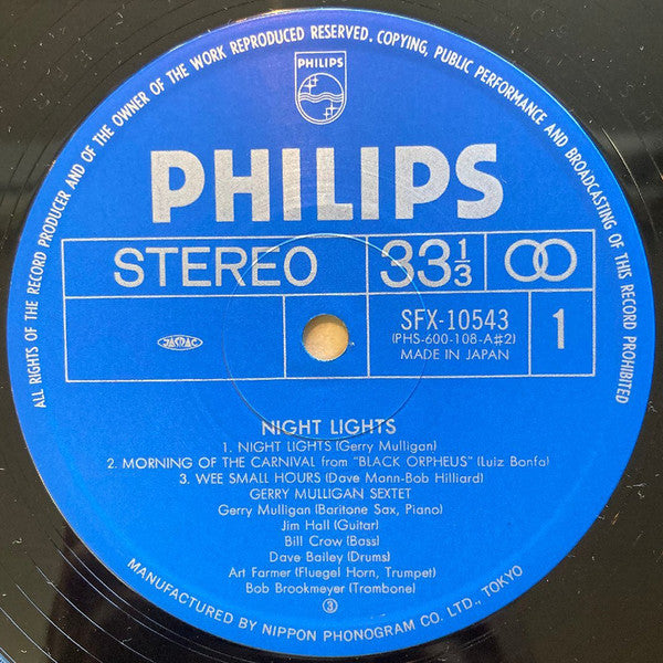 Gerry Mulligan - Night Lights (Vinyl, LP, Album, Reissue, Stereo)