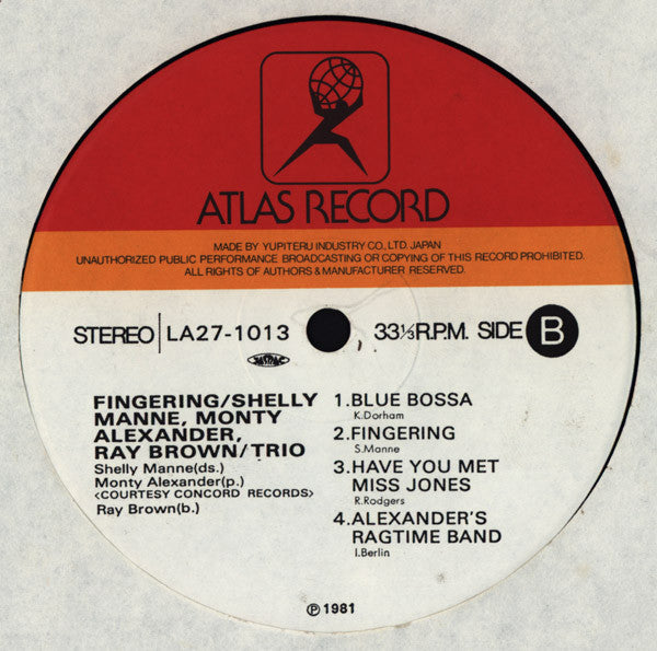 Shelly Manne - Fingering (Vinyl, LP, Album)
