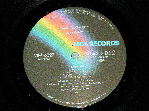 Tony Carey - Some Tough City (Vinyl, LP, Album, Stereo) Very Good Plus (VG+) / Good Plus (G+)