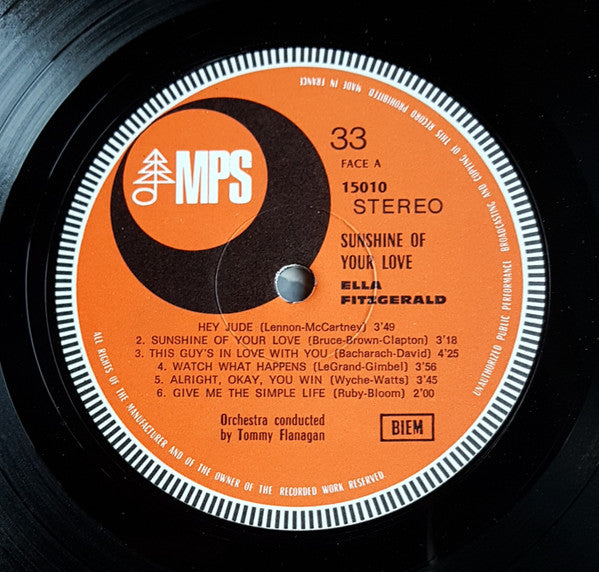 Ella Fitzgerald - Sunshine Of Your Love (Vinyl, LP, Album, Stereo) Good Plus (G+) / Very Good (VG)