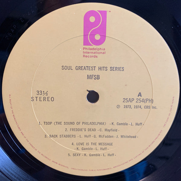 MFSB - Soul Greatest Hits Series (Vinyl, LP, Compilation, Stereo) Very Good (VG) / Good (G)