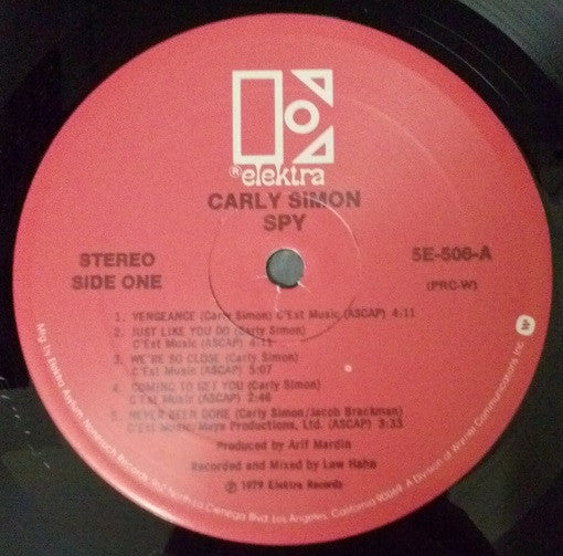 Carly Simon - Spy (Vinyl, LP, Album) Very Good Plus (VG+) / Very Good Plus (VG+)