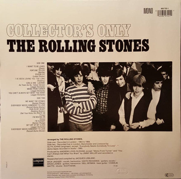 The Rolling Stones - Collector's Only (Vinyl, LP, Compilation, Reissue, Mono) Very Good Plus (VG+) / Very Good Plus (VG+)