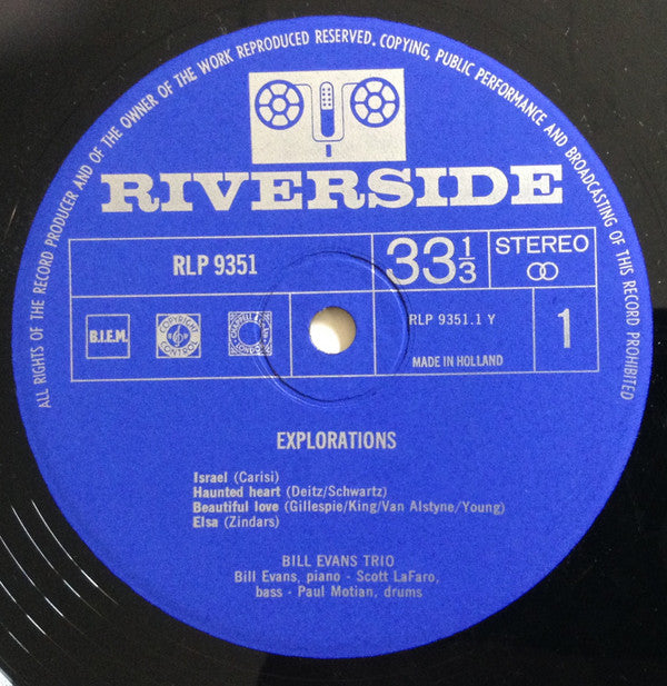The Bill Evans Trio - Explorations (Vinyl, LP, Album, Stereo) Good Plus (G+) / Good Plus (G+)