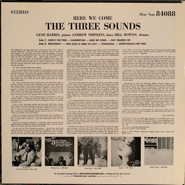 The Three Sounds - Here We Come (Vinyl, LP, Album, Reissue, Stereo) Very Good Plus (VG+) / Very Good Plus (VG+)
